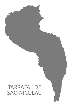 Tarrafal de Sao Nicolau Cape Verde municipality map grey illustration silhouetteのイラスト素材
