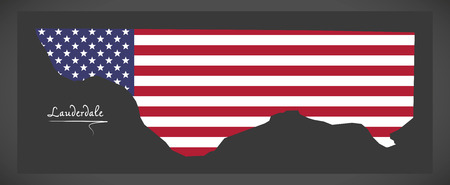 Lauderdale county map of Alabama USA with American national flag illustrationのイラスト素材