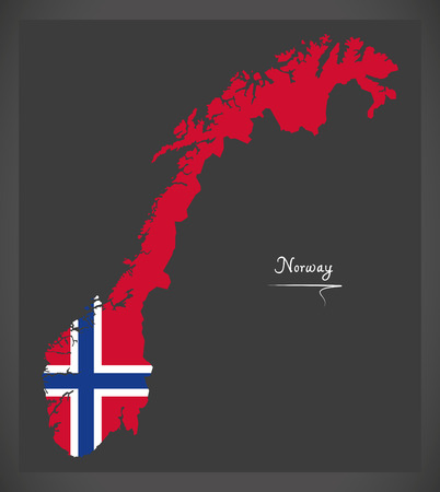 Norway with Norwegian icon.のイラスト素材