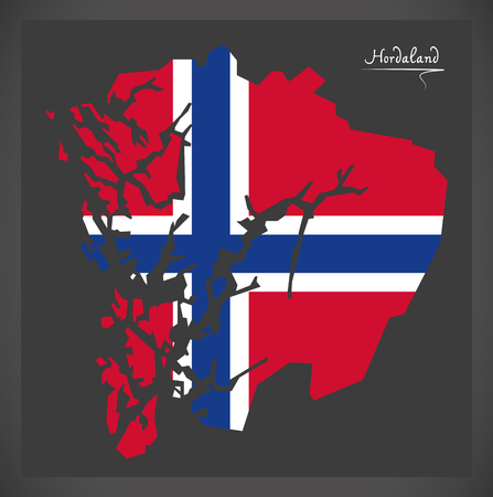 Hordaland map of Norway icon.のイラスト素材