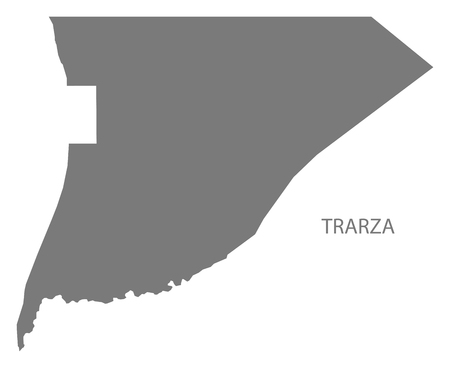Trarza map of Mauritania grey illustration silhouette shapeのイラスト素材