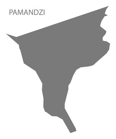 Pamandzi map of Mayotte grey illustration silhouette shapeのイラスト素材