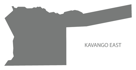 Kavango East map of Namibia grey illustration silhouette shapeのイラスト素材