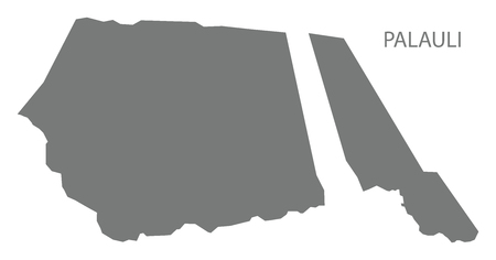 Palauli map of Samoa grey illustrationのイラスト素材