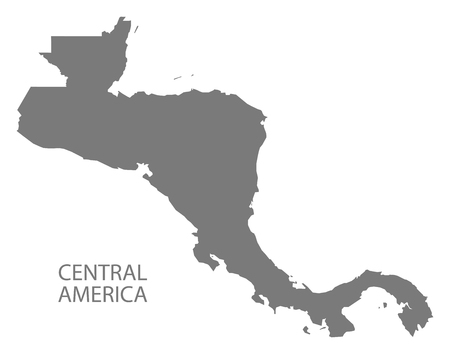 Central America map grey silhouette illustrationのイラスト素材