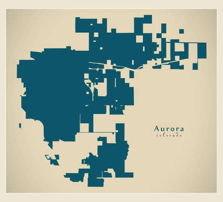 Modern City Map - Aurora Colorado city of the USAのイラスト素材