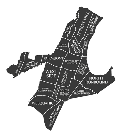 Newark New Jersey city map USA labelled black illustrationのイラスト素材