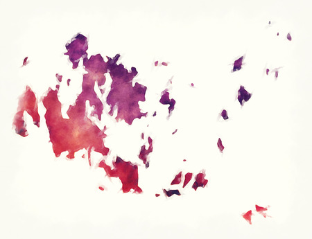 Aland Islands region watercolor map of Finland in front of a white backgroundの写真素材