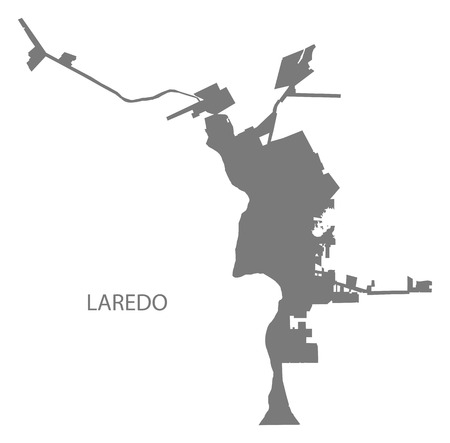 Laredo Texas city map grey illustration silhouetteのイラスト素材
