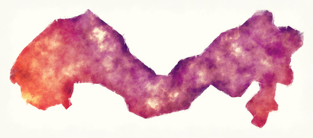 Mediterranean region watercolor map of Turkey in front of a white backgroundの写真素材