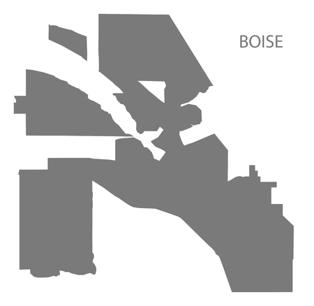 Boise Idaho city map grey illustration silhouette shapeのイラスト素材
