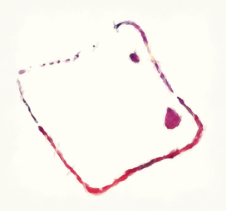 Rose Atoll watercolor map of American Samoaの写真素材