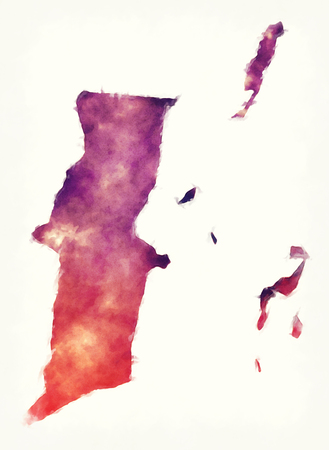 Belize district watercolor map of Belizeの写真素材