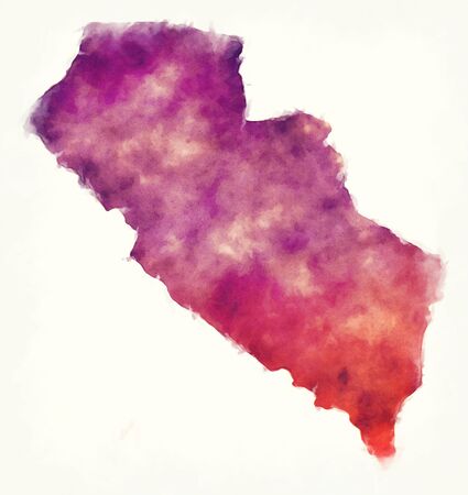 Mayo-Kebbi Ouest region watercolor map of Chadの写真素材