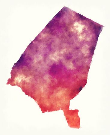 Kanem region watercolor map of Chadの写真素材