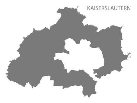 Kaiserslautern grey county map of Rhineland-Palatinate DEのイラスト素材