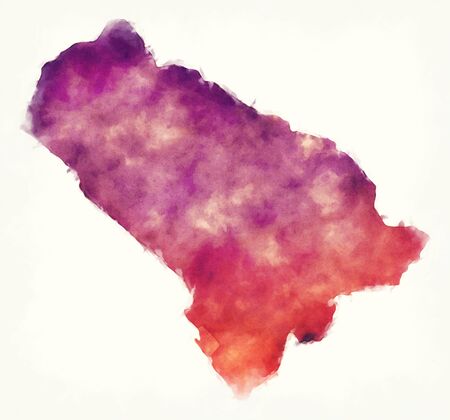 Kouilou province watercolor map of Congo Republicの写真素材