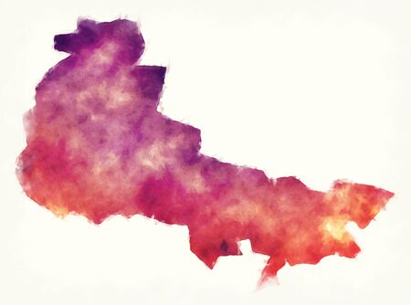 Duarte province watercolor map of the Dominican Republicの写真素材