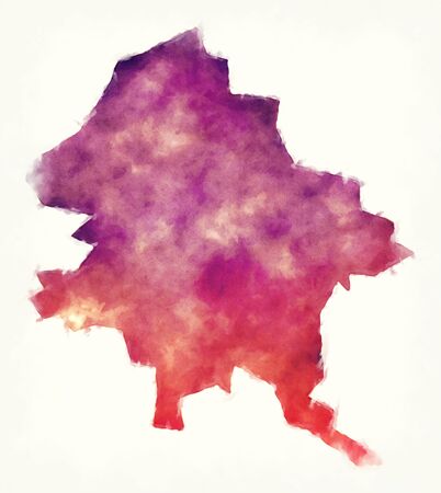 Riga administrative division watercolor map of Latviaの写真素材