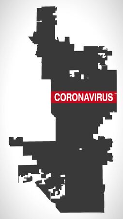 Phoenix Arizona city map with Coronavirus warningのイラスト素材