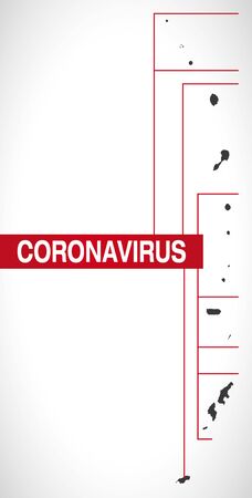 Northern Mariana Islands map with Coronavirus warning illustrationのイラスト素材