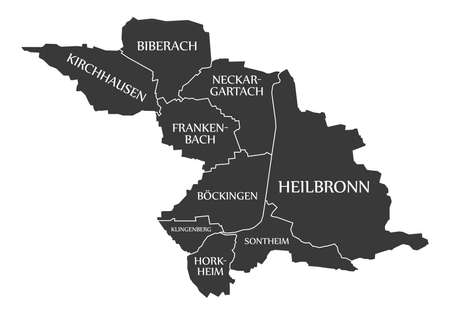 Bottrop City Map Germany DE labeled black illustrationのイラスト素材