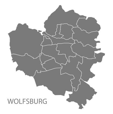 Bottrop City Map Germany DE labeled black illustrationのイラスト素材