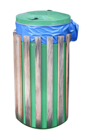 A big trash bin isolated on white backgroundの写真素材