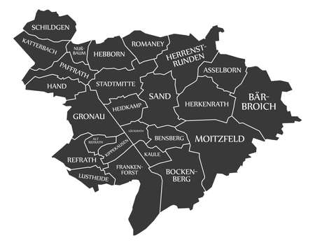 Bergisch Gladbach City Map Germany DE labeled black illustrationのイラスト素材