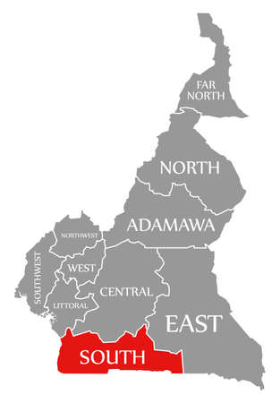 Far North region red highlighted in map of Cameroonの写真素材