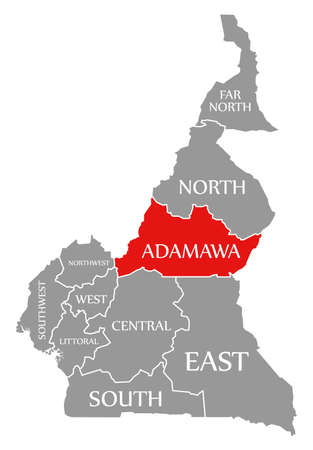 Far North region red highlighted in map of Cameroonの写真素材