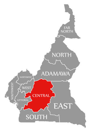 Far North region red highlighted in map of Cameroonの写真素材