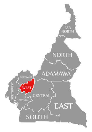 Far North region red highlighted in map of Cameroonの写真素材