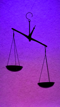 Scales on the colorful background.  Law and justice concept. Astrology signの写真素材