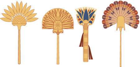 Anciet eygpt fan setのイラスト素材