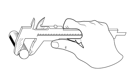 Vintage logo with caliper Vector illustration.のイラスト素材