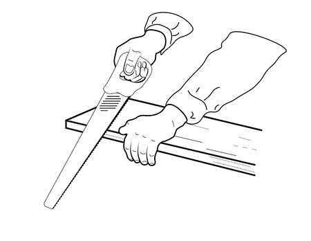 Vintage logo with saw Vector illustration.のイラスト素材