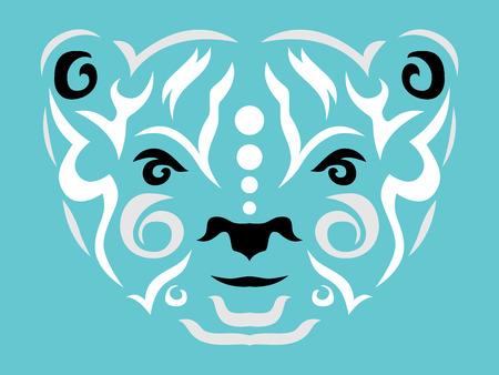 Tribal polar bear illustrationのイラスト素材