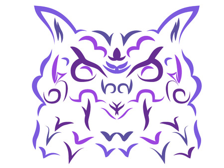 Tribal owl vector illustration on white background.のイラスト素材