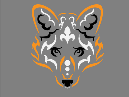 Tribal fox illustrationのイラスト素材