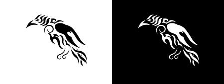 Tribal raven illustration.のイラスト素材