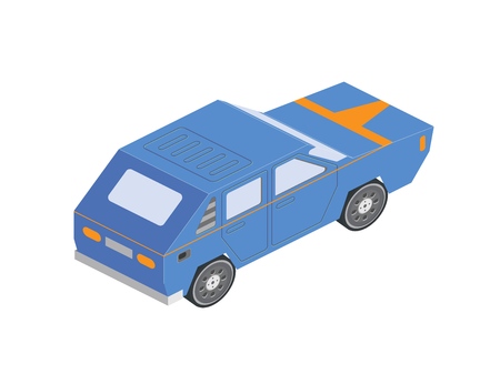 Isometric Sportcar or hatchback vehicle. Car on white background in isometric projection.のイラスト素材