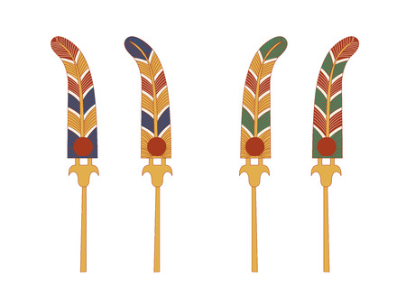 Egypt color fan set, ornamental element of Ancient Egyptのイラスト素材