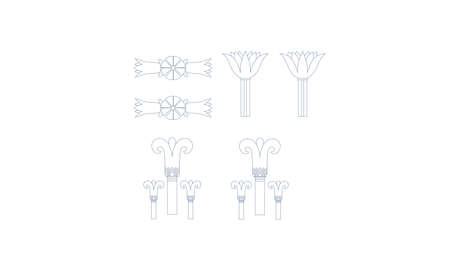 Egypt ornamental elements set. Ornamental elements of Ancient Egypt.のイラスト素材