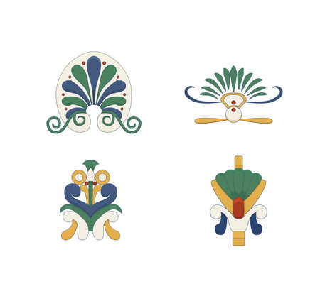 Egypt ornamental elements set. Ornamental elements of Ancient Egypt.のイラスト素材