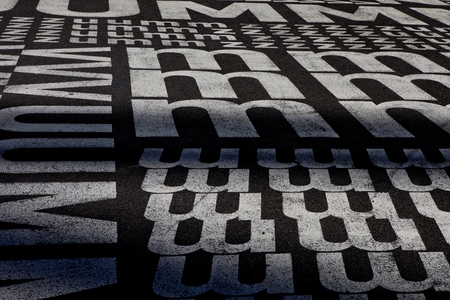 Writing on the ground in Lisbonの写真素材