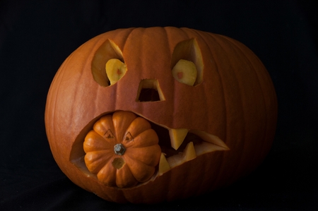 A Halloween pumpkinの写真素材