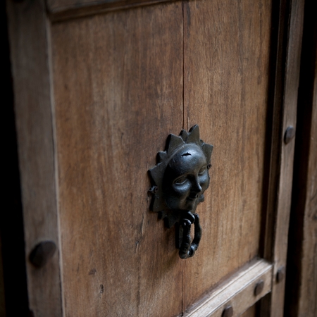 Close-up of a door knocker, Sayulita, Nayarit, Mexicoの写真素材