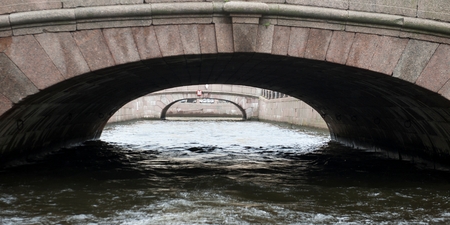 Bridges across the Winter Canal, St. Petersburg, Russiaの写真素材