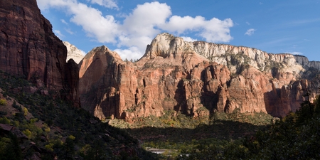 Rock formations in a national park, Zion National Park, Utah, USAのeditorial素材